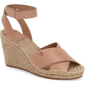 Tory Burch Light Make Up Espadrille Wedge Sandal Veg Leather